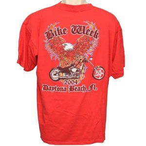 Daytona Beach Bike Week 2004 Red XL T-Shirt Motorcycle Eagle Biker Made in USA